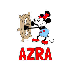 Pobarvana pobarvanka - Pobarvanka imena AZRA in pobarvanka Miki Miške (Mickey Mouse)