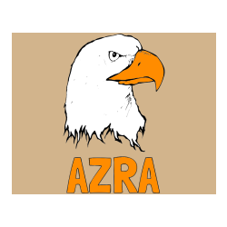 Pobarvana pobarvanka - Pobarvanka imena AZRA in pobarvanka orlove glave