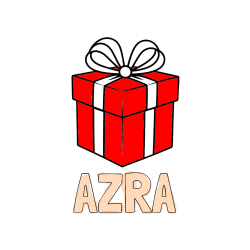 Pobarvana pobarvanka - Pobarvanka imena AZRA in pobarvanka preprostega darila