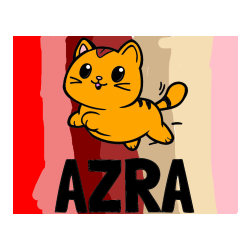 Pobarvana pobarvanka - Pobarvanka imena AZRA in pobarvanka prikupne mačke med tekom