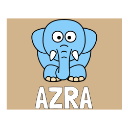 Pobarvana pobarvanka - Pobarvanka imena AZRA in pobarvanka slona