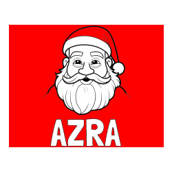 Pobarvana pobarvanka - Pobarvanka imena AZRA in pobarvanka utrujenega Božička