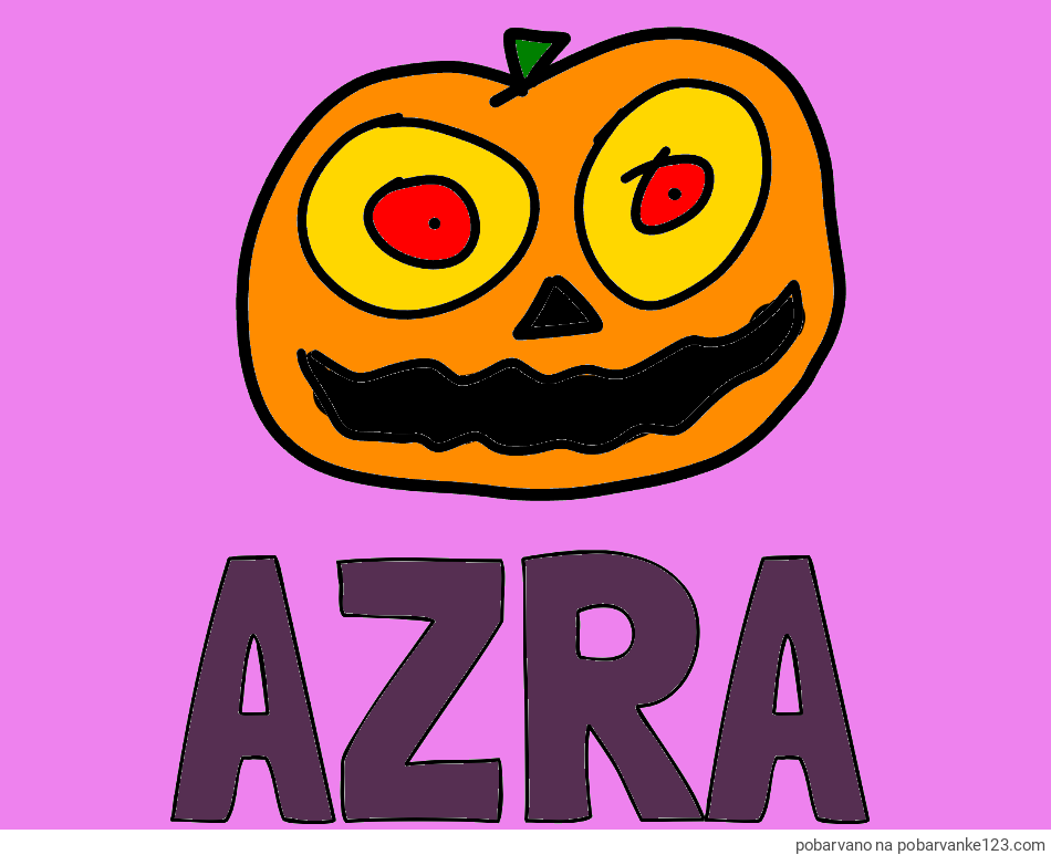 POBARVANA POBARVANKA - Pobarvanka imena AZRA in pobarvanka velike buče 🎃