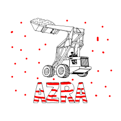 Pobarvana pobarvanka - Pobarvanka imena AZRA in pobarvanka velikega traktorja