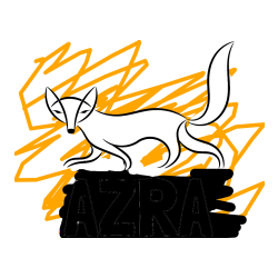 Pobarvana pobarvanka - Pobarvanka imena AZRA in preprosta pobarvanka lisice