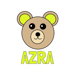 Pobarvana pobarvanka - Pobarvanka imena AZRA in preprosta pobarvanka medvedka