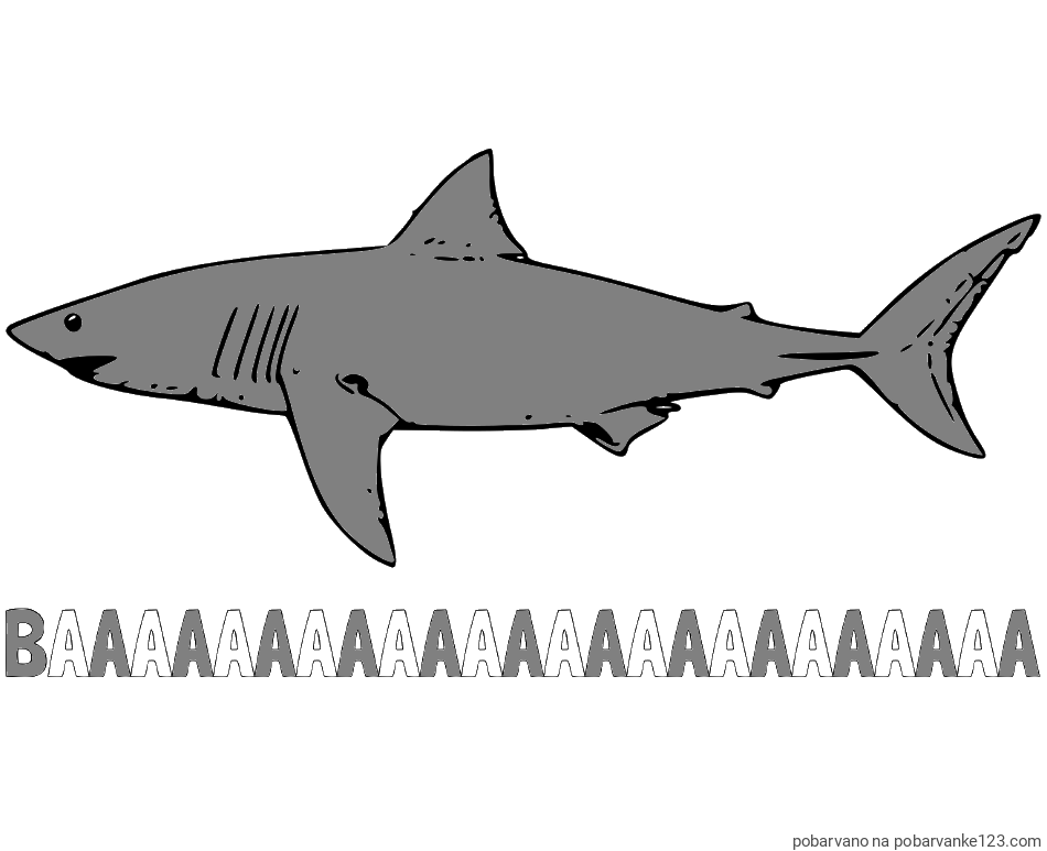 POBARVANA POBARVANKA - Pobarvanka imena BAAAAAAAAAA in pobarvanka morskega psa