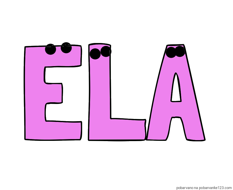 POBARVANA POBARVANKA - Pobarvanka imena ELA