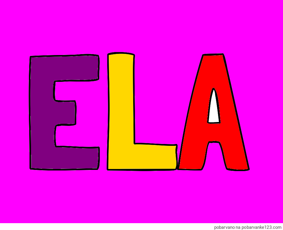 POBARVANA POBARVANKA - Pobarvanka imena ELA
