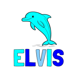 POBARVANA POBARVANKA - Pobarvanka imena ELVIS in pobarvanka delfina