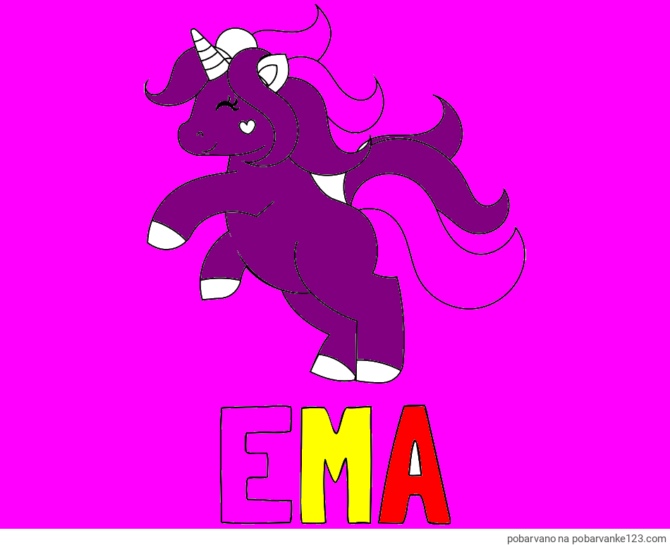 POBARVANA POBARVANKA - Pobarvanka imena EMA