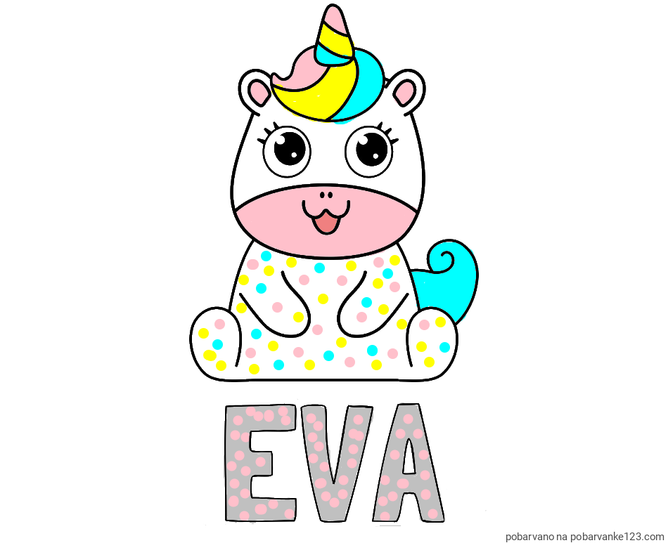 POBARVANA POBARVANKA - Pobarvanka imena Eva