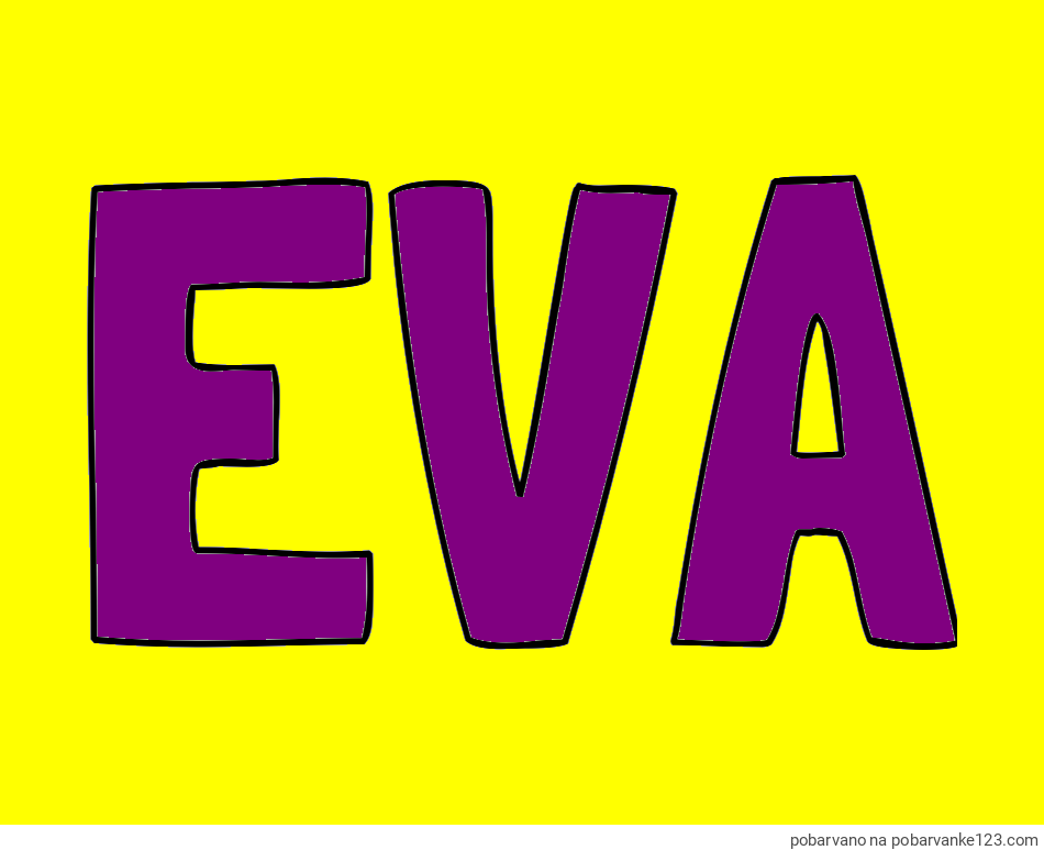 POBARVANA POBARVANKA - Pobarvanka imena EVA