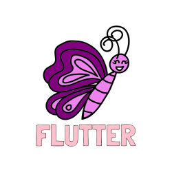 Pobarvana pobarvanka - Pobarvanka imena FLUTTER in pobarvanka ljubkega metulja