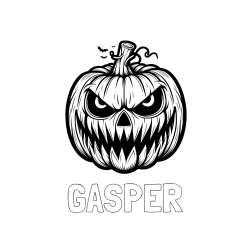 Pobarvana pobarvanka - Pobarvanka imena GAŠPER in pobarvanka zlobne buče za noč čarovnic