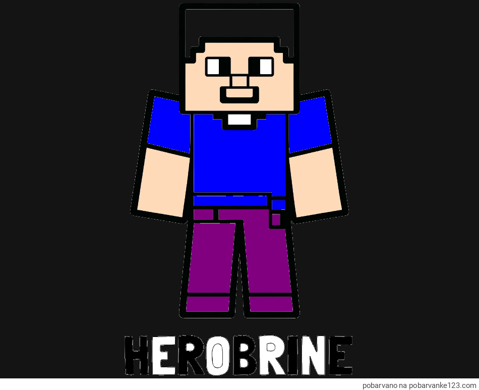 POBARVANA POBARVANKA - Pobarvanka imena HEROBRINE in pobarvanka Minecraft figurice
