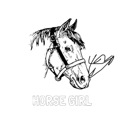 Pobarvana pobarvanka - Pobarvanka imena HORSE GIRL in konjska glava