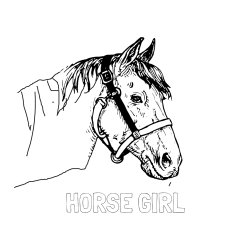 Pobarvana pobarvanka - Pobarvanka imena HORSE GIRL in konjska glava