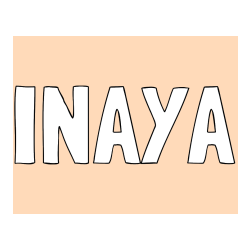 Pobarvana pobarvanka - Pobarvanka imena INAYA