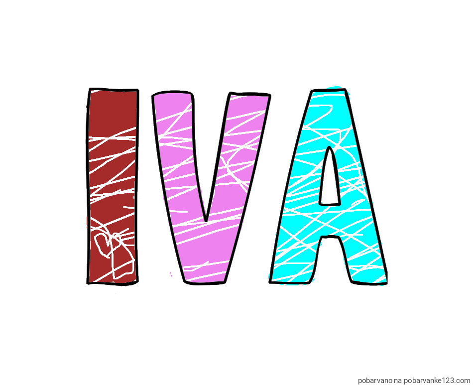 POBARVANA POBARVANKA - Pobarvanka imena IVA