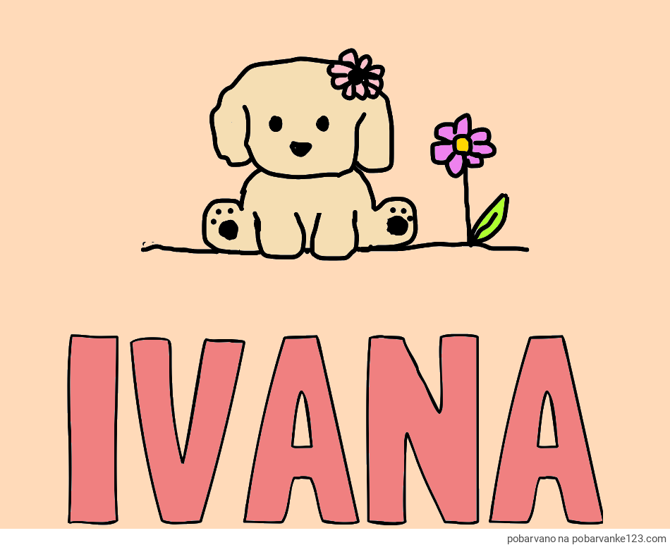 POBARVANA POBARVANKA - Pobarvanka imena IVANA in KUŽIKA