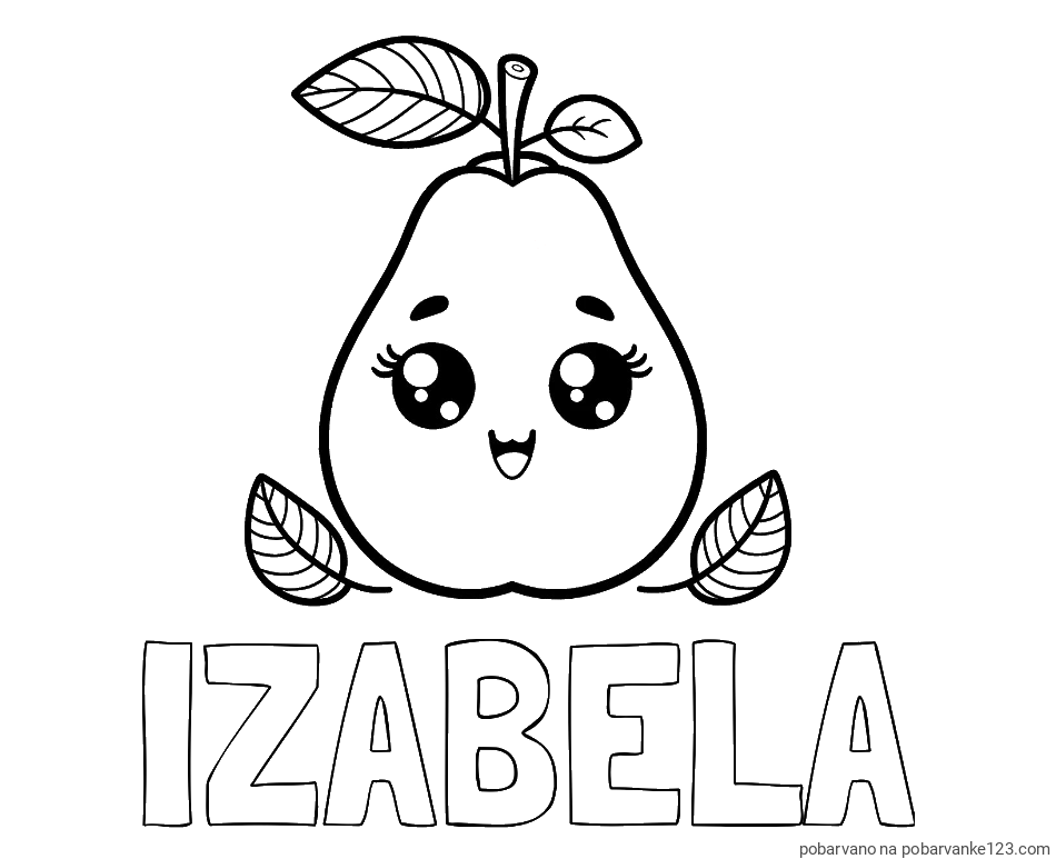 POBARVANA POBARVANKA - Pobarvanka imena IZABELA