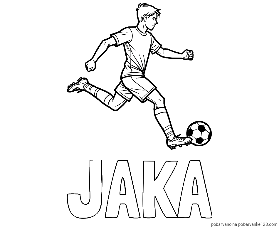 POBARVANA POBARVANKA - Pobarvanka imena JAKA in pobarvanka nogometaša v napadu
