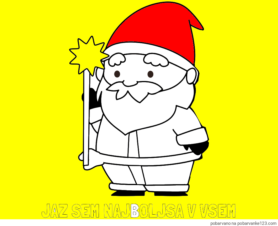 POBARVANA POBARVANKA - Pobarvanka imena JAZ SEM NAJBOLJSA V VSEM in dedek Mraz