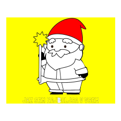 Pobarvana pobarvanka - Pobarvanka imena JAZ SEM NAJBOLJSA V VSEM in dedek Mraz