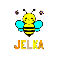 Pobarvana pobarvanka - Pobarvanka imena JELKA in otroška pobarvanka čebele