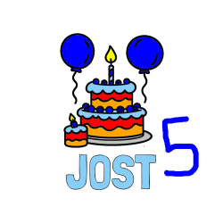 Pobarvana pobarvanka - Pobarvanka imena JOŠT in pobarvanka velike rojstnodnevne torte