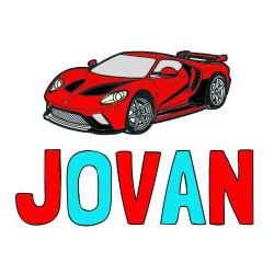 Pobarvana pobarvanka - Pobarvanka imena JOVAN in Športni avtomobil