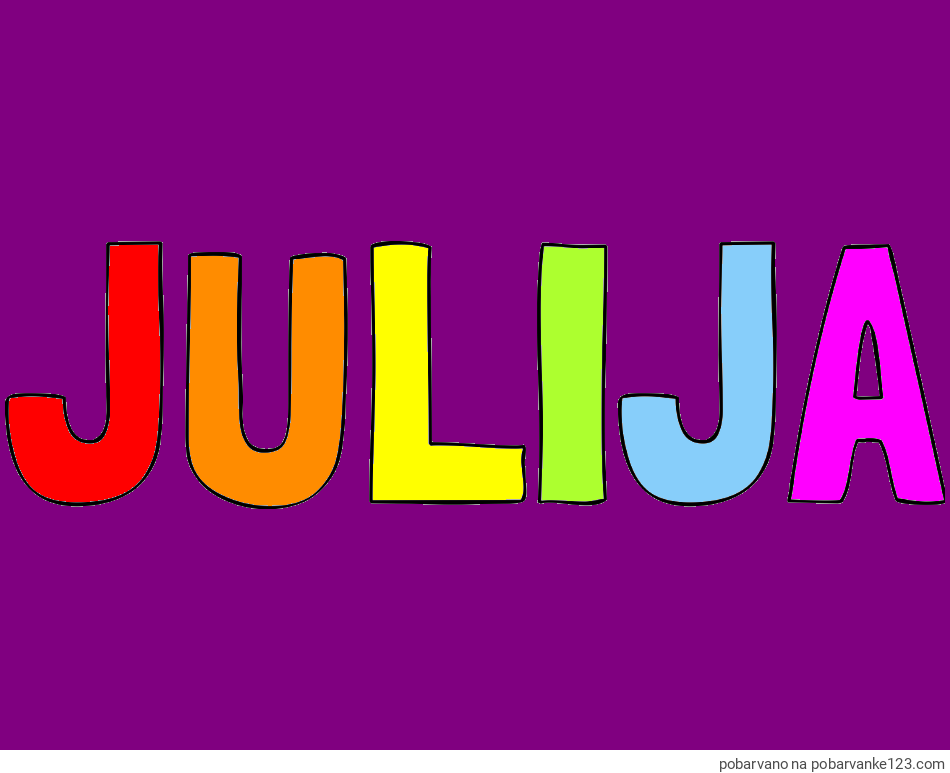 POBARVANA POBARVANKA - Pobarvanka imena JULIJA