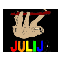 Pobarvana pobarvanka - Pobarvanka imena JULIJA in pobarvanka lenivca