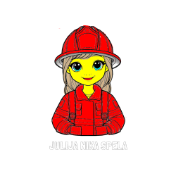 Pobarvana pobarvanka - Pobarvanka imena JULIJA NIKA ŠPELA in pobarvanka ljubke gasilke