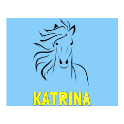Pobarvana pobarvanka - Pobarvanka imena KATRINA in lepa pobarvanka konja