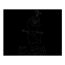 Pobarvana pobarvanka - Pobarvanka imena KLARA in pobarvanka prisrčnega snežaka Olaf