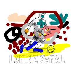 Pobarvana pobarvanka - Pobarvanka imena LAMINE YAMAL in pobarvanka nogometaša