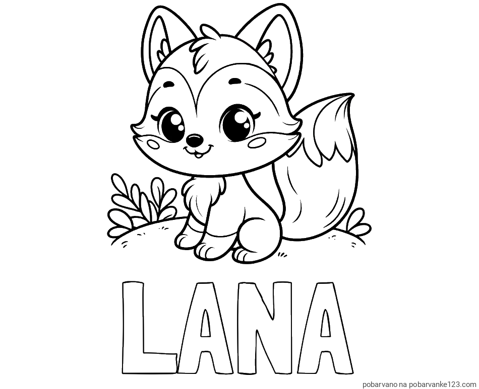 POBARVANA POBARVANKA - Pobarvanka imena LANA in pobarvanka lisičke