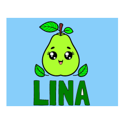Pobarvana pobarvanka - Pobarvanka imena LINA in pobarvanka hruške