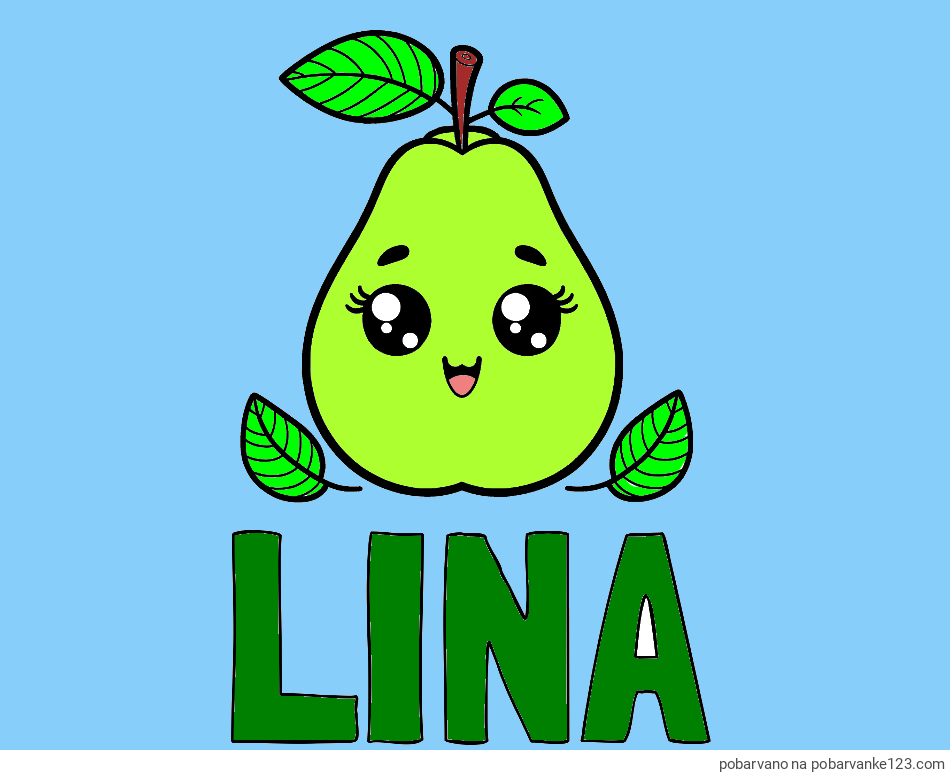 POBARVANA POBARVANKA - Pobarvanka imena LINA in pobarvanka hruške