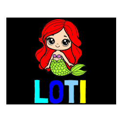 Pobarvana pobarvanka - Pobarvanka imena LOTI in pobarvanka prikupne morske deklice