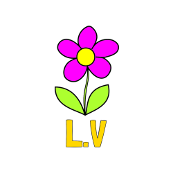 Pobarvana pobarvanka - Pobarvanka imena L.V in otroška pobarvanka rože