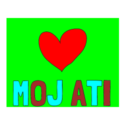 Pobarvana pobarvanka - Pobarvanka imena MOJ ATI in srček