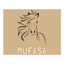 Pobarvana pobarvanka - Pobarvanka imena MUFASA in lepa pobarvanka konja