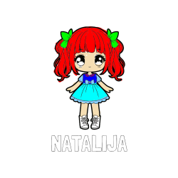 Pobarvana pobarvanka - Pobarvanka imena NATALIJA in pobarvanka anime punčke