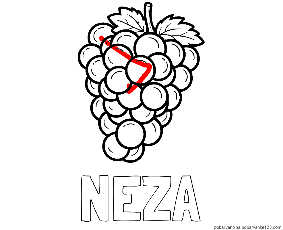 POBARVANA POBARVANKA - Pobarvanka imena NEŽA in pobarvanka grozdja z velikimi rozinami