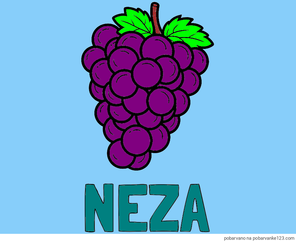 POBARVANA POBARVANKA - Pobarvanka imena NEŽA in pobarvanka grozdja z velikimi rozinami