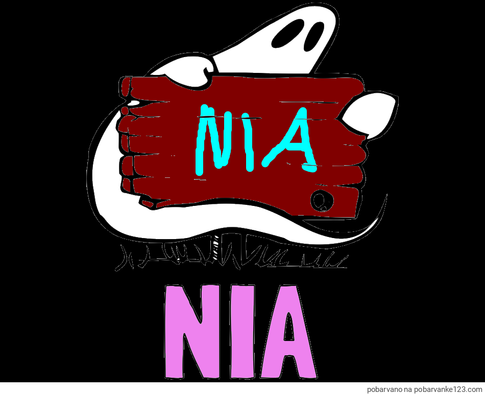 POBARVANA POBARVANKA - Pobarvanka imena NIA in pobarvanka duhca in table