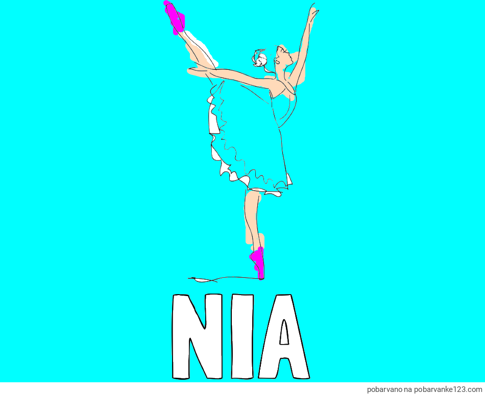 POBARVANA POBARVANKA - Pobarvanka imena NIA in pobarvanka ljubke baletke